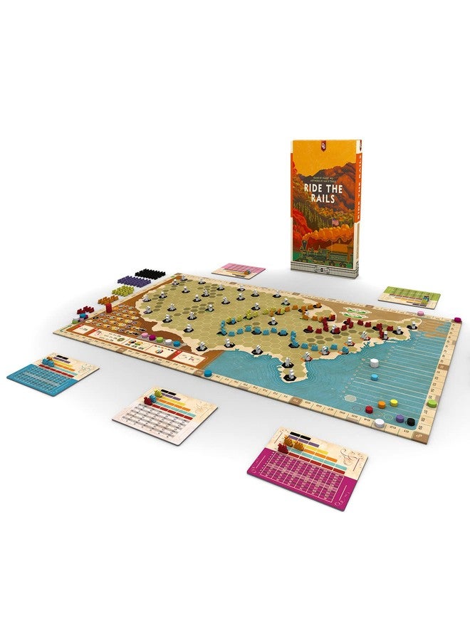 Capstone Games: Ride The Rails, Core Strategy Board Game, 3 to 5 Players, 1 Page of Rules, Quick 60 Minute Play Time, Ages 14 and Up - Image 2
